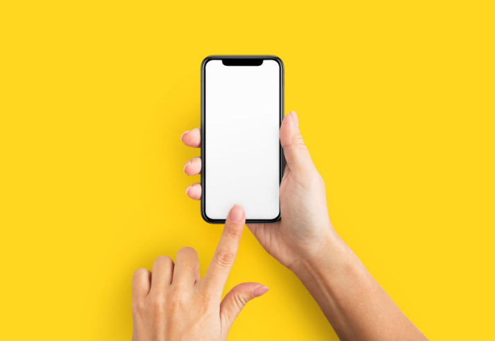 Cell Phone on Yellow Background