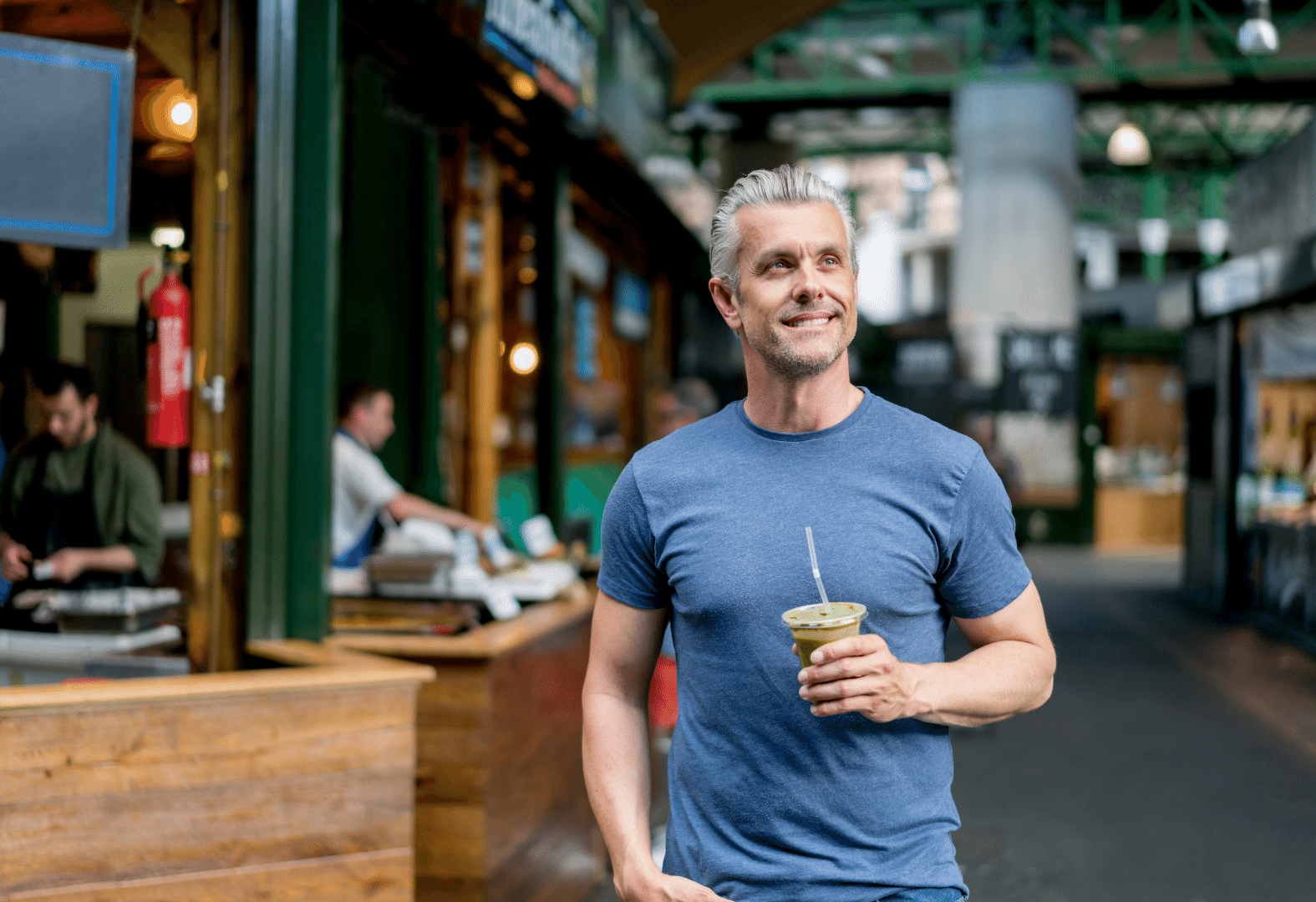 Healthy Man With Smoothie
