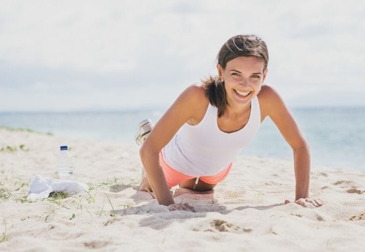 Happy Woman Working Out